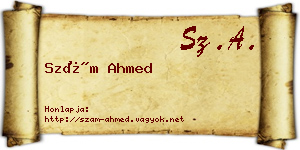 Szám Ahmed névjegykártya